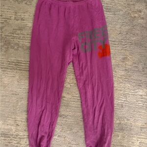 freecity Magenta Joggers with Red Logo